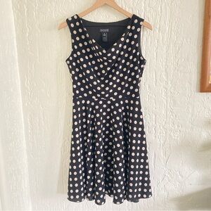 Enfocus Studio Black and White Polka Dot Sleeveless Dress Size 6
